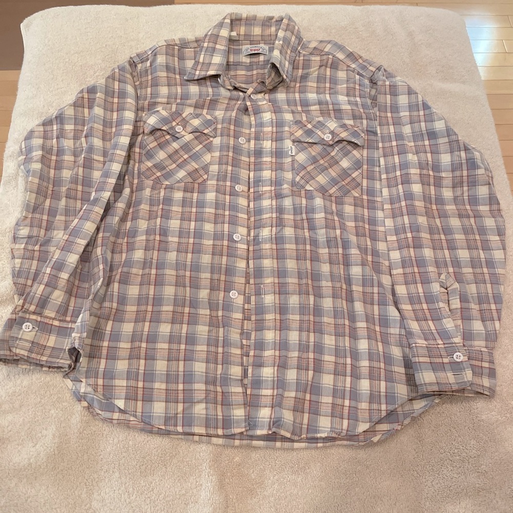 Levi's Vintage 1970's White Tag Old Flannel Multicolor Size Mens Large Made USA